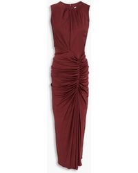 Costarellos - Ruched Cutout Jersey Midi Dress - Lyst