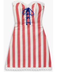 Miguelina - Fiorella Striped Cotton-twill Mini Dress - Lyst
