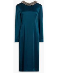 Dries Van Noten - Embellished Satin Midi Dress - Lyst