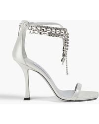 Jimmy Choo - Verity 100 Crystal-embellished Suede Sandals - Lyst
