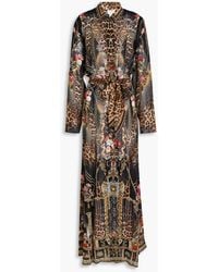Camilla - Embellished Printed Silk-chiffon Maxi Dress - Lyst