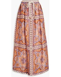 Zimmermann - Paisley Print Long Cotton Skirt - Lyst