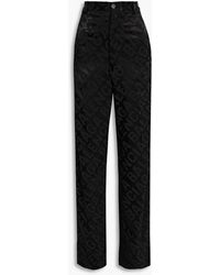 Balenciaga - Satin-jacquard Straight-leg Pants - Lyst