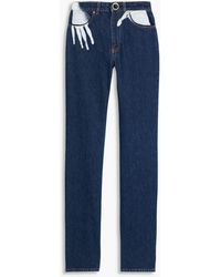 Area - Printed High-Rise Straight-Leg Jeans - Lyst