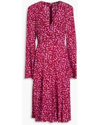 Stella McCartney - Leopard-print Silk Crepe De Chine Midi Dress - Lyst