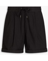 James Perse - Pleated Linen-blend Shorts - Lyst
