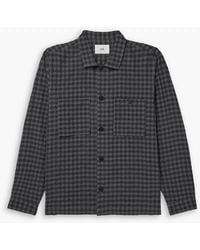 Folk - Patch Checked Seersucker Overshirt - Lyst