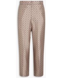 Officine Generale - Nash Belted Printed Silk-Twill Pants - Lyst