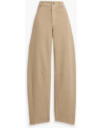Brunello Cucinelli - Metallic High-Rise Barrel-Leg Jeans - Lyst