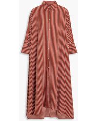 JOSEPH - Diana Striped Twill Midi Shirt Dress - Lyst