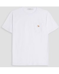 Maison Kitsuné - T-shirt aus baumwoll-jersey mit stickereien - Lyst