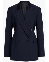 FRAME - Double-breasted Wool-blend Blazer - Lyst