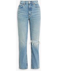 RE/DONE - 70s Distressed High-rise Straight-leg Jeans - Lyst