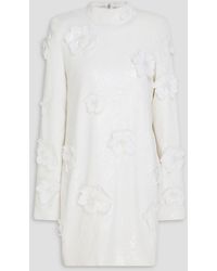 ROTATE BIRGER CHRISTENSEN - Floral-appliquéd Tulle Mini Dress - Lyst