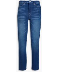 FRAME - Le super high hoch sitzende jeans mit geradem bein in ausgewaschener optik - Lyst
