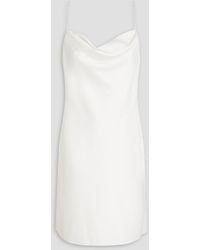 Aidan Mattox - Crystal-embellished Draped Stretch-satin Mini Slip Dress - Lyst