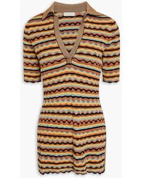 Ulla Johnson - Felix Metallic Crochet-knit Silk-blend Polo Top - Lyst
