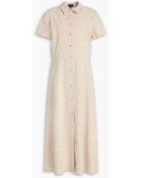 Theory - Linen-Blend Midi Shirt Dress - Lyst