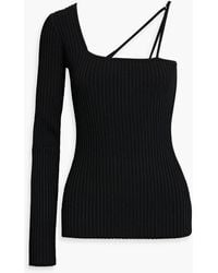 Helmut Lang - One-sleeve Ribbed-knit Top - Lyst
