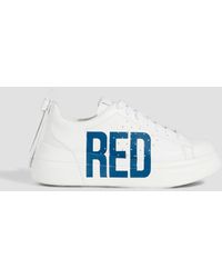 Red(V) - Bowalk Logo-print Leather exaggerated-sole Sneakers - Lyst