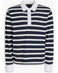 Rag & Bone - Striped Cotton-blend Piqué Polo Shirt - Lyst