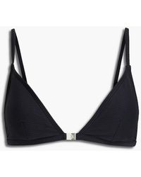 Calvin Klein Triangel-bikini-oberteil aus stretch-piqué - Schwarz