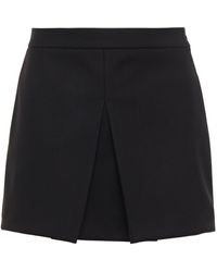 RED Valentino - Skirt-effect Pleated Twill Shorts - Lyst
