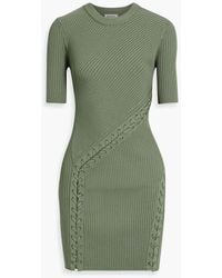 Jonathan Simkhai - Gilly Lace-Up Ribbed-Knit Mini Dress - Lyst