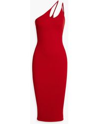 Enza Costa - One-shoulder Cutout Ribbed-jersey Midi Dress - Lyst