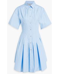Marni - Pleated Cotton-poplin Mini Shirt Dress - Lyst