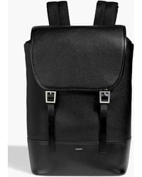 Sandro - Smooth And Pebbled-Leather Backpack - Lyst