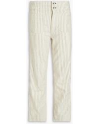 Rag & Bone - Cropped Striped Cotton, Hemp And Linen-blend Straight-leg Pants - Lyst