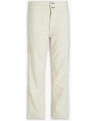 Rag & Bone - Cropped Striped Cotton, Hemp And Linen-blend Straight-leg Pants - Lyst