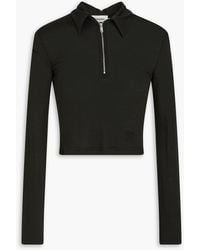 Nanushka - Cropped Wool-jersey Half-zip Top - Lyst