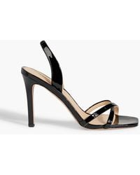 Veronica Beard - Analita Patent-leather Slingback Sandals - Lyst