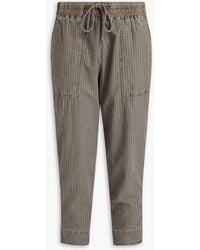 James Perse - Cropped Ribbed Cotton And Lyocell-blend Tapered Pants - Lyst