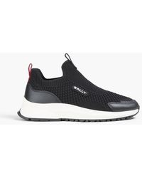 Bally - Dewan Knitted And Leather Sneakers - Lyst