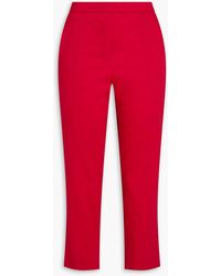 Theory - Treeca Cropped Linen-blend Tapered Pants - Lyst