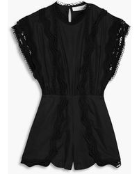 IRO - Drix playsuit aus twill aus einer baumwoll-cupromischung mit häkelbesatz - Lyst