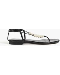 Magda Butrym - Faux Pearl-Embellished Leather Sandals - Lyst