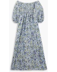 Carolina Herrera - Off-the-shoulder Floral-print Taffeta Gown - Lyst