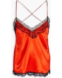 PUCCI - Top aus satin mit spitzenbesatz - Lyst