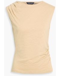 Veronica Beard - Brody Draped Slub Pima Cotton-Jersey Top - Lyst