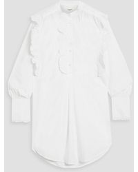 Isabel Marant - Orsenia Broderie Anglaise Cotton-poplin Mini Shirt Dress - Lyst