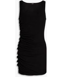 Monrow - Ruched Ribbed Stretch-supima Cotton Mini Dress - Lyst