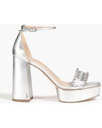 Sam Edelman - Ninette Crystal-embellished Leather Platform Sandals - Lyst