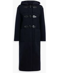 Sandro - Leather-Trimmed Wool-Blend Hooded Coat - Lyst