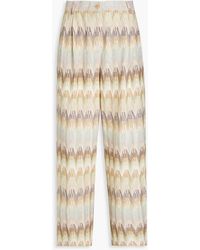 Missoni - Hose mit weitem bein aus häkelstrick in metallic-optik - Lyst