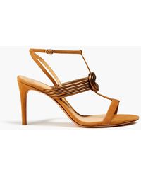 Alexandre Birman - Vicky 80 Metallic Leather And Suede Sandals - Lyst