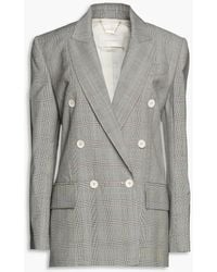 Zimmermann - Double-breasted Prince Of Wales Checked Wool Blazer - Lyst